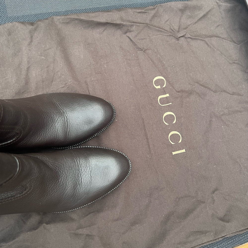 Gucci Soft  Cellarius calfskin riding boot.